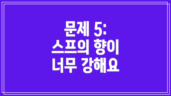문제 5: 스프의 향이 너무 강해요