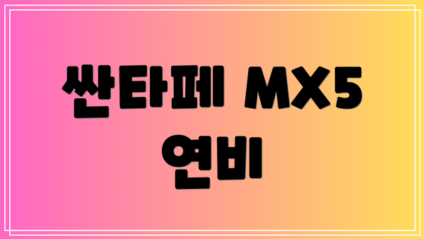 싼타페 MX5 연비