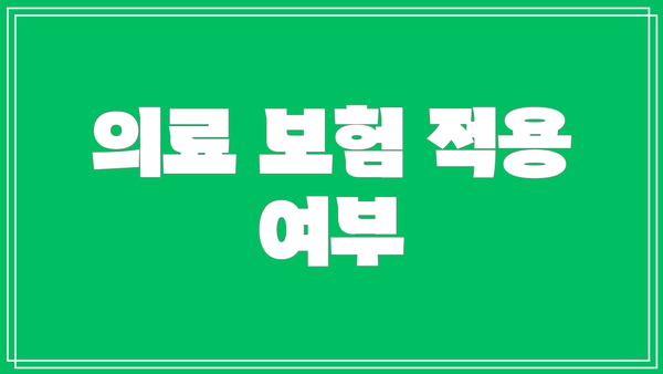 의료 보험 적용 여부