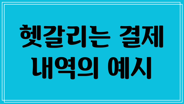헷갈리는 결제 내역의 예시