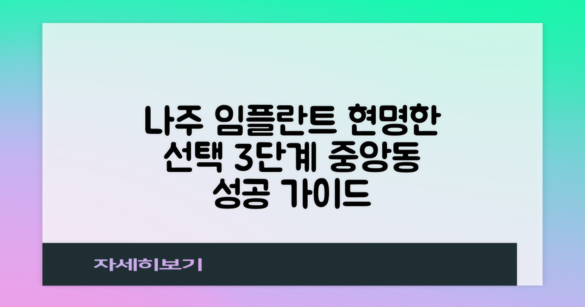 나주시 중앙동 임플란트, 현명하게 선택하는 3단계 가이드